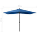 Parasol Met Led's En Stalen Paal 2X3 M Azuurblauw