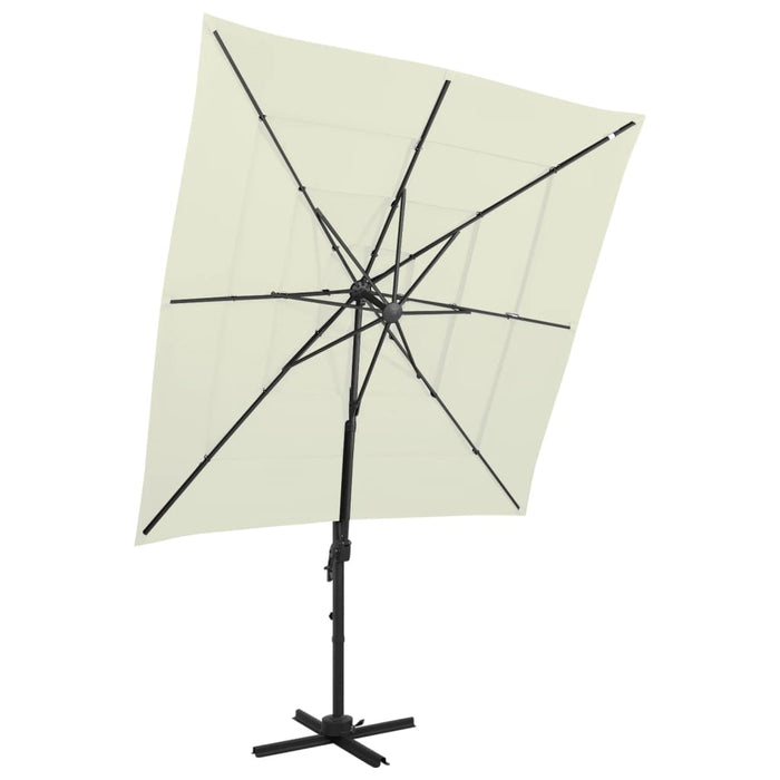 Parasol 4-Laags Met Aluminium Paal 250X250 Cm Azuurblauw