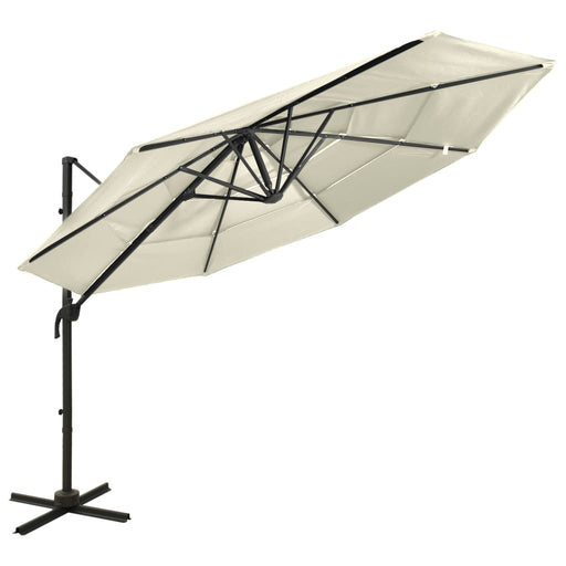 Parasol 4-Laags Met Aluminium Paal 3X3 M Azuurblauw