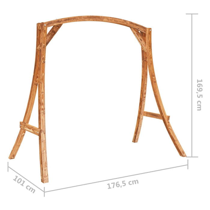 Schommelframe Massief Gebogen Hout Met Teakafwerking