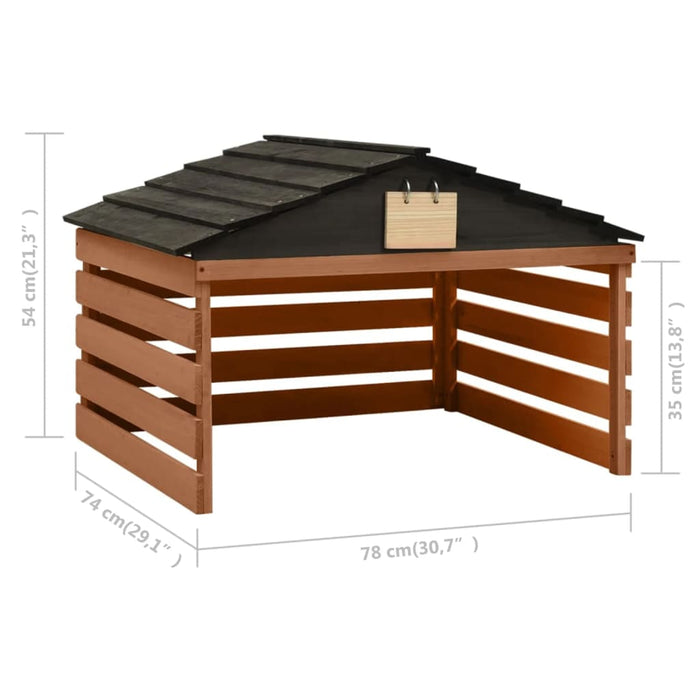 Overkapping Voor Grasmaaier 78X74X54 Cm Vurenhout