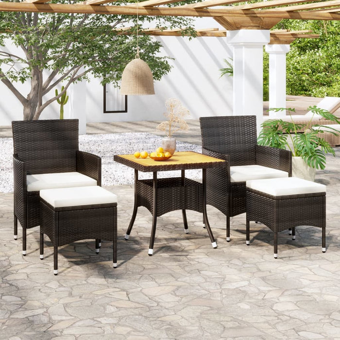 Tuinset Poly Rattan En Massief Acaciahout