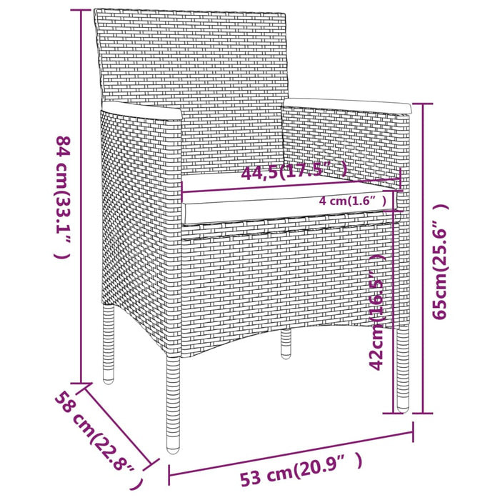 Tuinset Poly Rattan En Massief Acaciahout