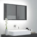 Badkamerkast Met Spiegel Led 80X2X45 Acryl Kleurig