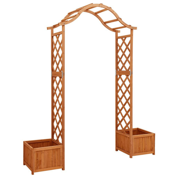 Pergola Met Plantenbak Massief Vurenhout Grijs