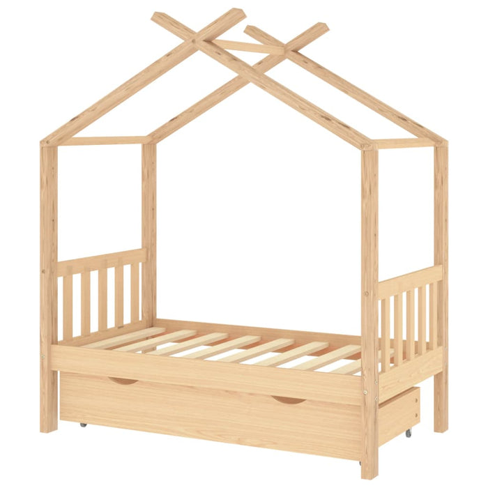 Kinderbedframe Met Lade Massief Grenenhout