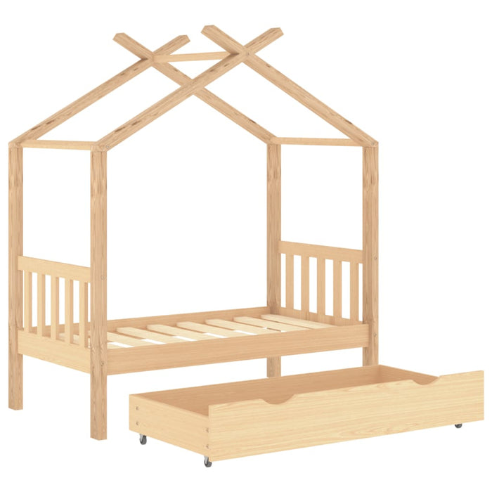 Kinderbedframe Met Lade Massief Grenenhout