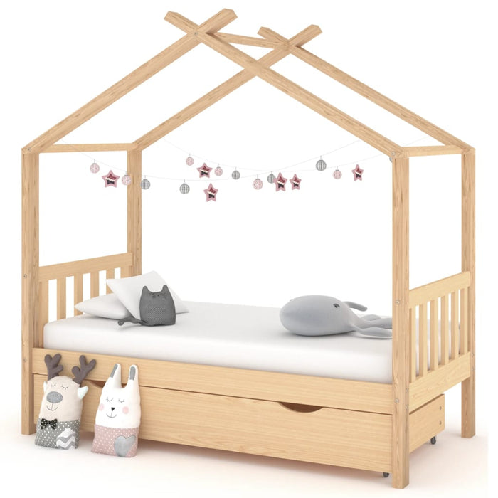 Kinderbedframe Met Lade Massief Grenenhout