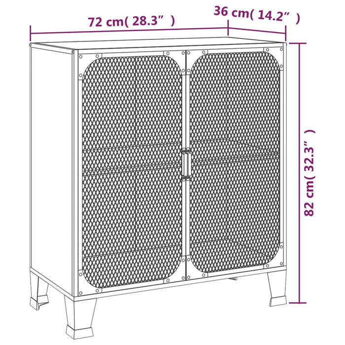 Opbergkast 72X36X82 Cm Metaal En Mdf