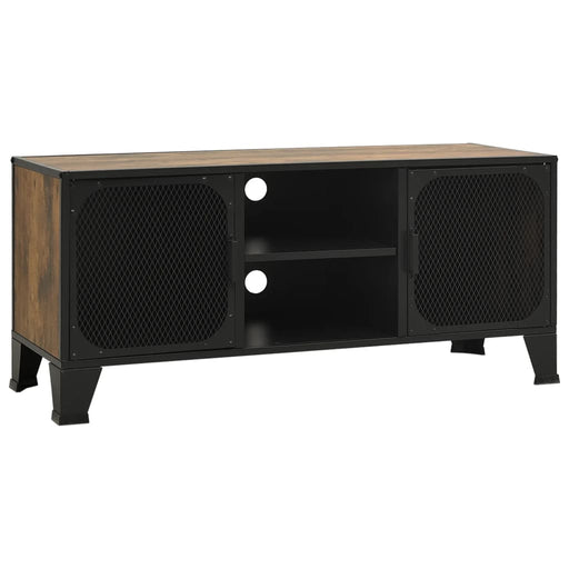 Tv-Meubel 05X36X47 Cm Metaal En Mdf Rustiek Bruin