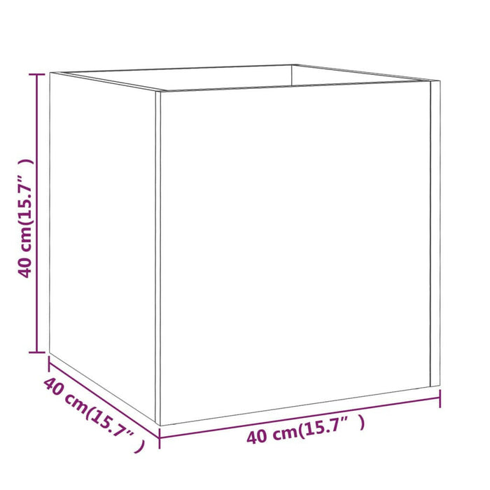 Plantenbak 40X40X40 Cm Bewerkt Hout Betongrijs