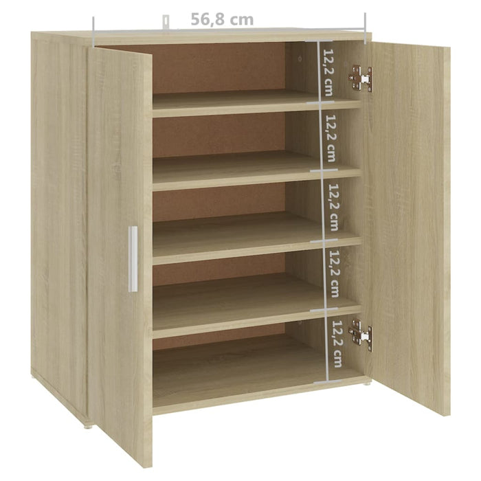 Schoenenkast 60X35X70 Cm Spaanplaat Kleurig Sonoma Eiken