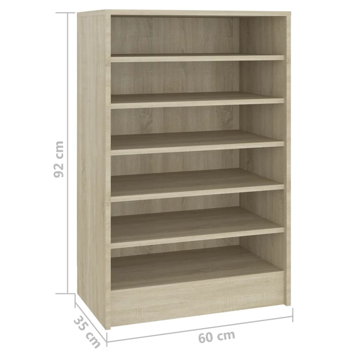 Schoenenkast 60X35X92 Cm Spaanplaat Kleurig Sonoma Eiken