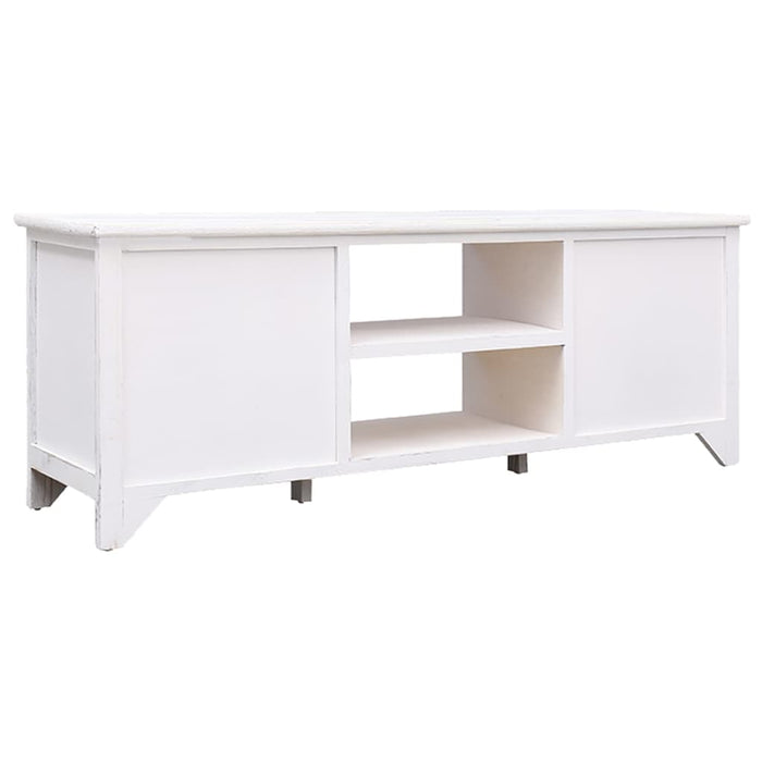 Tv-Meubel 108X30X40 Cm Massief Paulowniahout Antiekwit