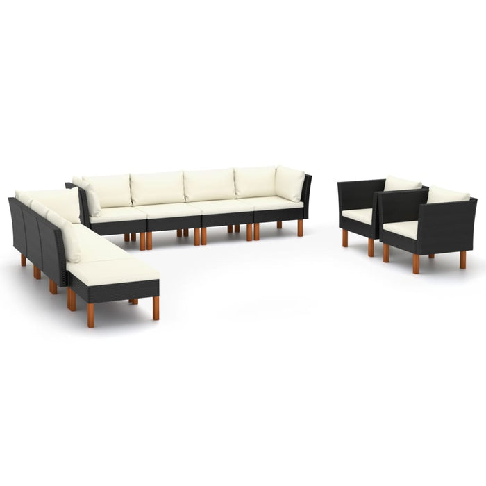 0-Delige Loungeset Poly Rattan En Eucalyptushout