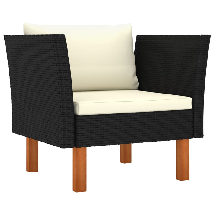 0-Delige Loungeset Poly Rattan En Eucalyptushout