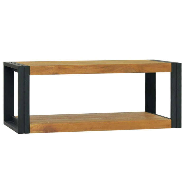 Badkamerkast 20X45X35 Cm Massief Teakhout Bruin En Zwart