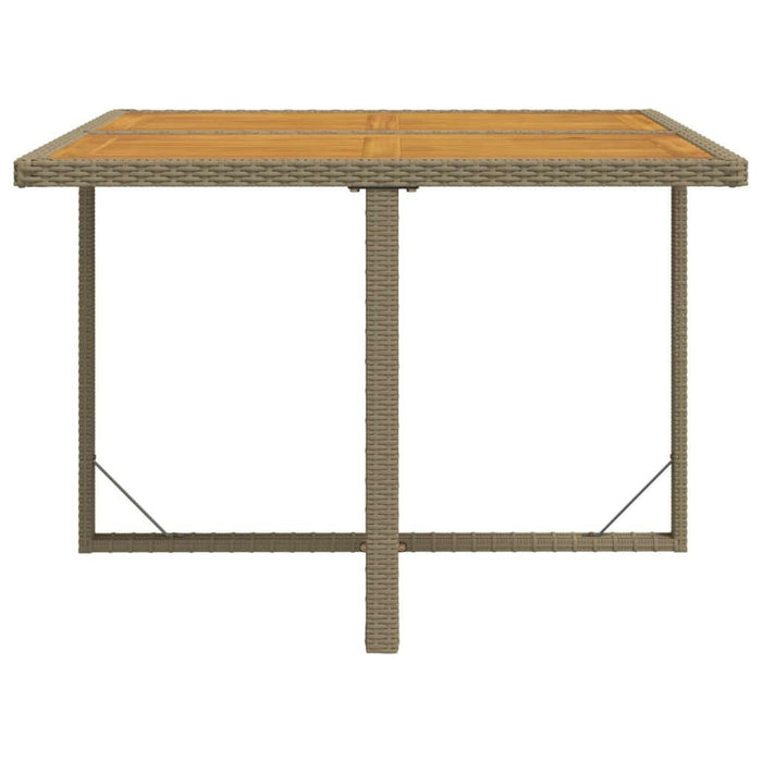 Tuintafel 109X107X74 Cm Poly Rattan En Massief Acaciahout Beige