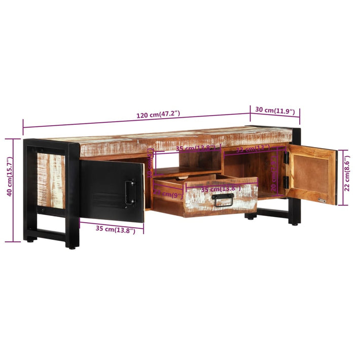 Tv-Meubel 20X30X40 Cm Massief Gerecycled Hout