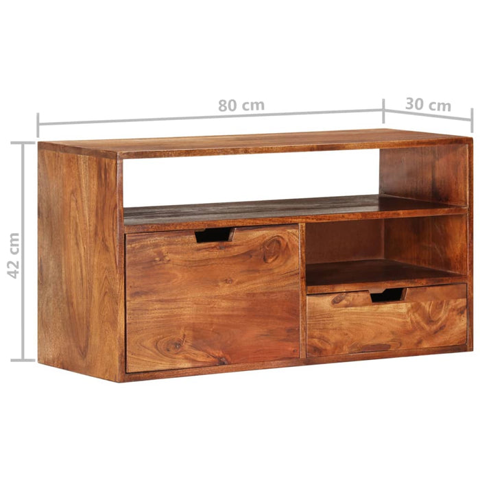 Tv-Meubel 80X30X42 Cm Massief Acaciahout