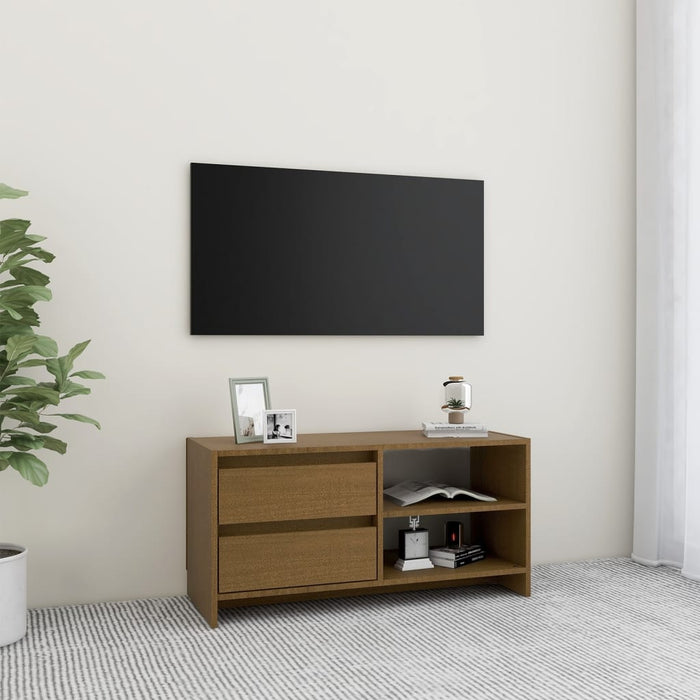 Tv-Meubel 80X3X39 Cm Massief Grenenhout