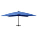 Zweefparasol Met Houten Paal 400X300 Cm Azuurblauw