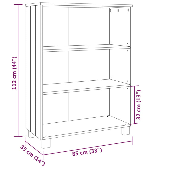 Boekenkast Hamar 85X35X2 Cm Massief Grenenhout