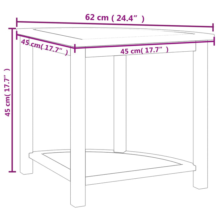 Badkamertafel 45X45X45 Cm Massief Teakhout Zwart En Bruin