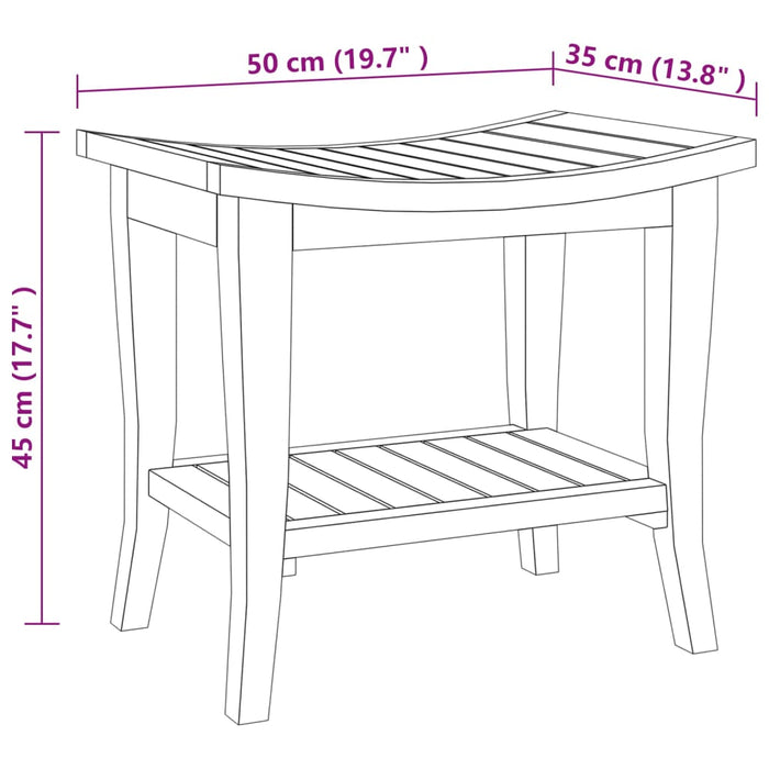 Badkamertafel 50X35X45 Cm Massief Teakhout