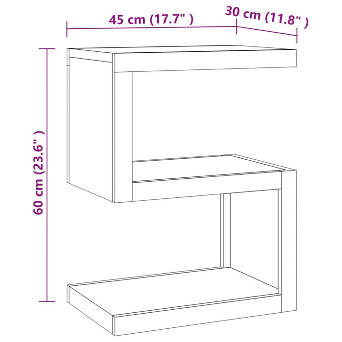 Bijzettafel 45X30X60 Cm Mass––Ief Teakhout