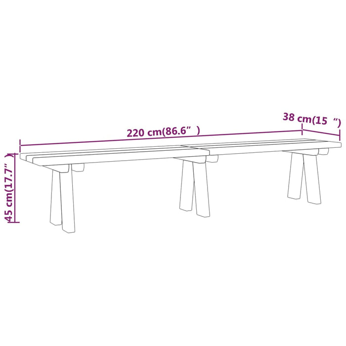 Tuinbank 220 Cm Geïmpregneerd Massief Grenenhout