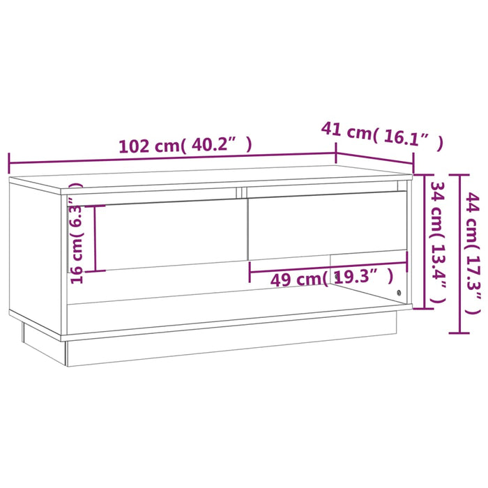 Tv-Meubel 02X4X44 Cm Bewerkt Hout