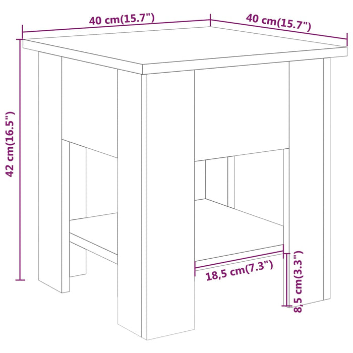 Salontafel 40X40X42 Cm Bewerkt Hout