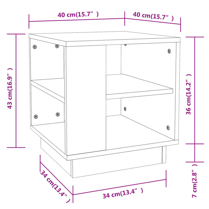 Salontafel 40X40X43 Cm Bewerkt Hout