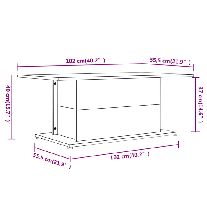 Salontafel 102X55,5X40 Cm Bewerkt Hout