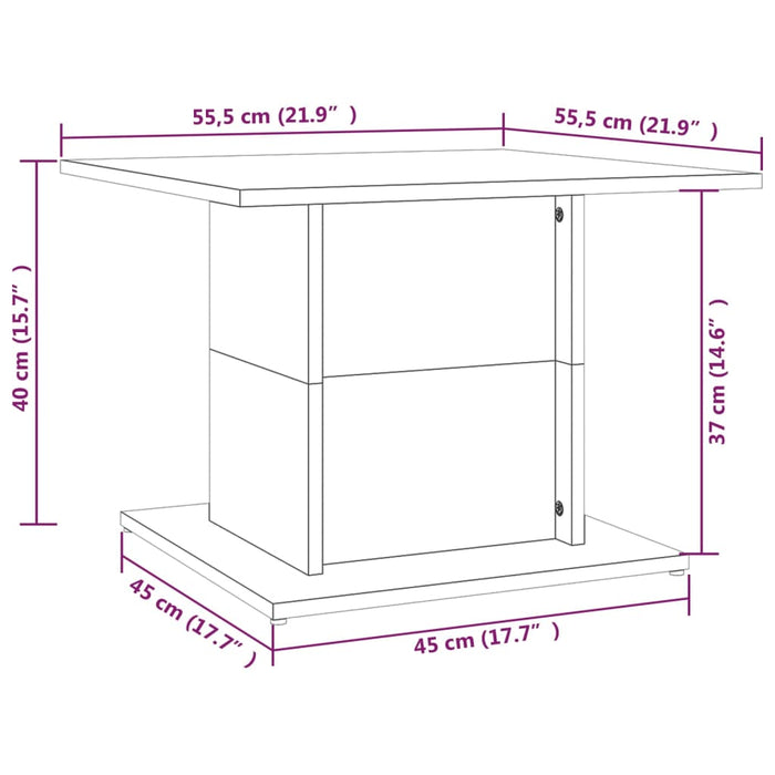 Salontafel 55,5X55,5X40 Cm Bewerkt Hout