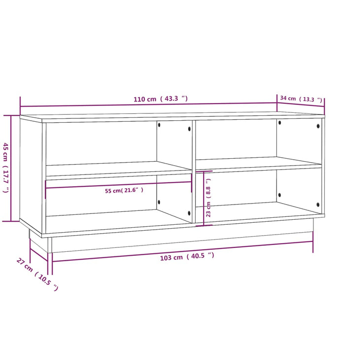 Schoenenkast 0X34X45 Cm Massief Grenenhout Wit