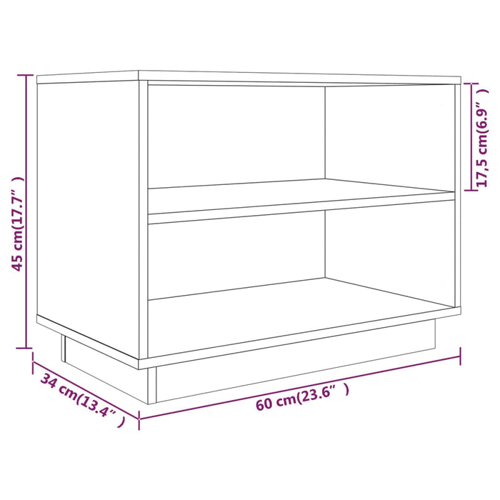 Schoenenkast 60X34X45 Cm Massief Grenenhout Wit