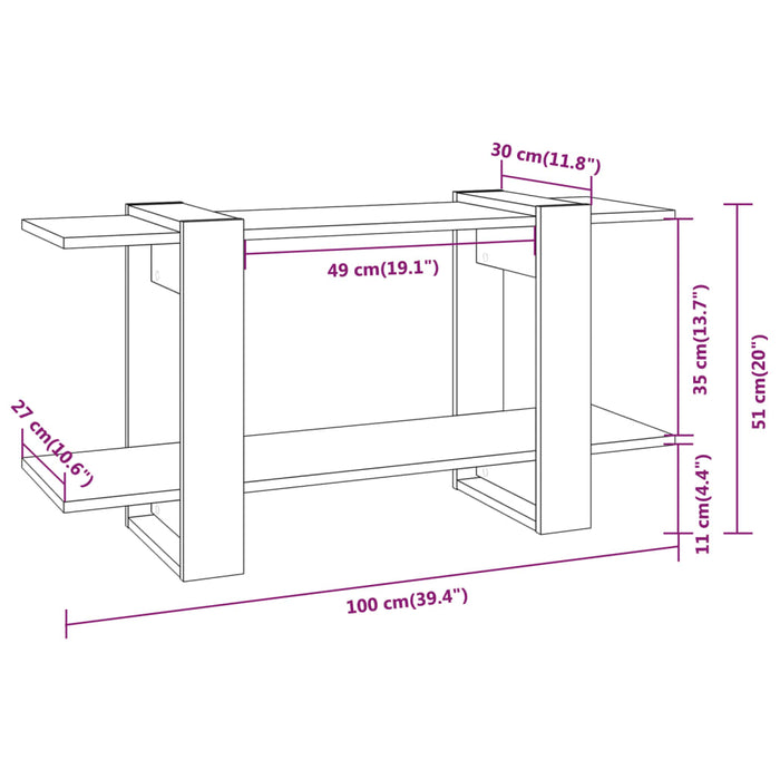 Boekenkast 00X30X5 Cm Bewerkt Hout Bruineikenkleurig