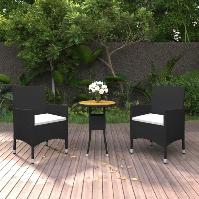 Bistroset Poly Rattan En Massief Hout