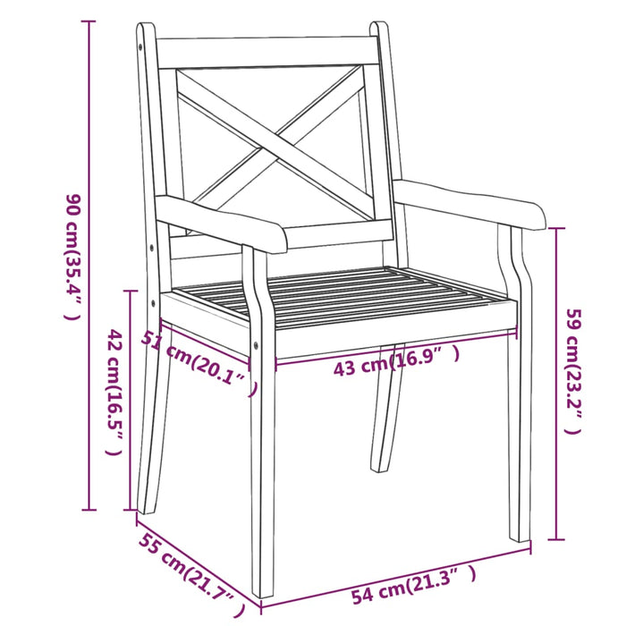 Tuinstoelen 4 St Massief Acaciahout