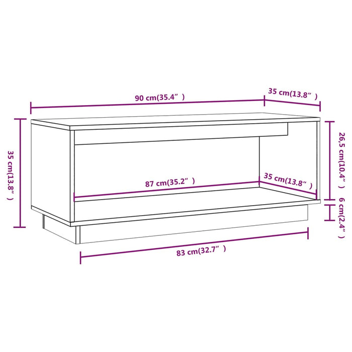 Tv-Meubel 90X35X35 Cm Massief Grenenhout