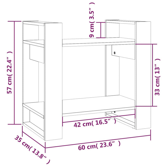 Boekenkast/Kamerscherm 60X35X57 Cm Massief Grenenhout