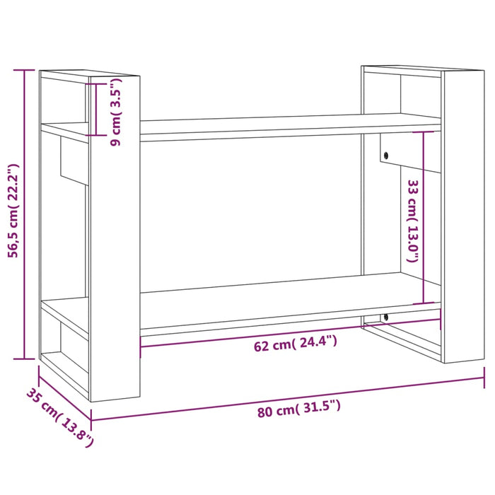 Boekenkast/Kamerscherm 80X35X56,5 Cm Massief Grenenhout