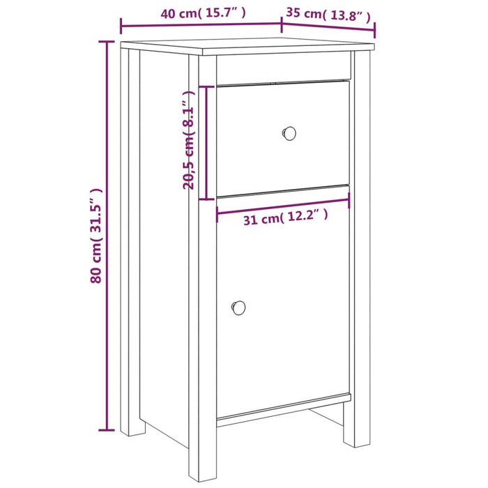 Dressoirs 40X35X80 Cm Massief Grenenhout