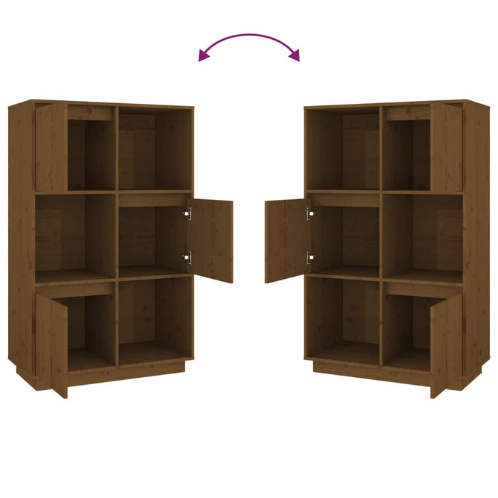 Hoge Kast 74X35X117 Cm Massief Grenenhout