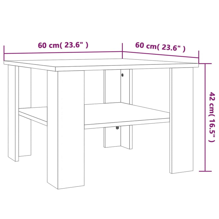 Salontafel 60X60X42 Cm Bewerkt Hout Kleurig