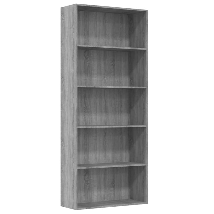 Boekenkast 80X30X89 Cm Bewerkt Hout Eikenkleurig