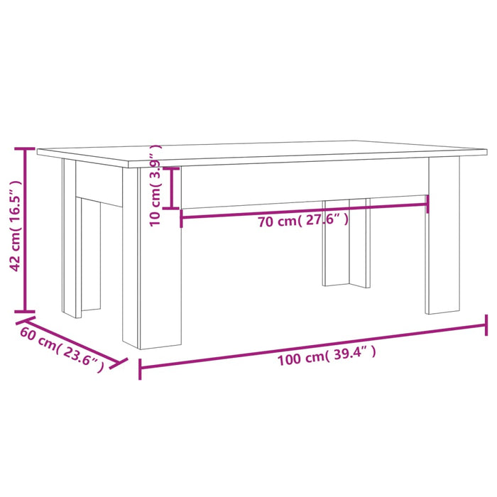 Salontafel 100X60X42 Cm Bewerkt Hout