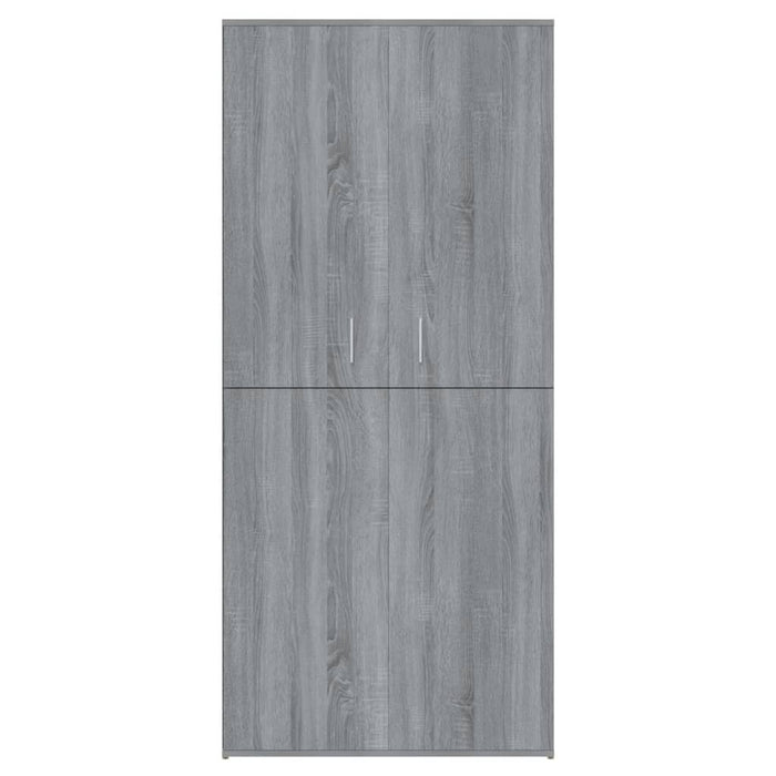 Schoenenkast 80X39X78 Cm Bewerkt Hout Eikenkleur Grijs Sonoma